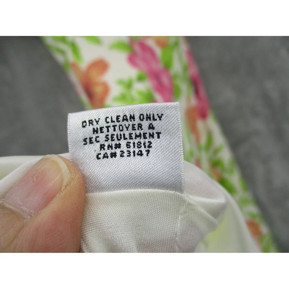 Vintage Talbots Dress 8 Petite Floral Linen Modest Cottage Maxi Tropical Vibrant - Picture 11 of 12